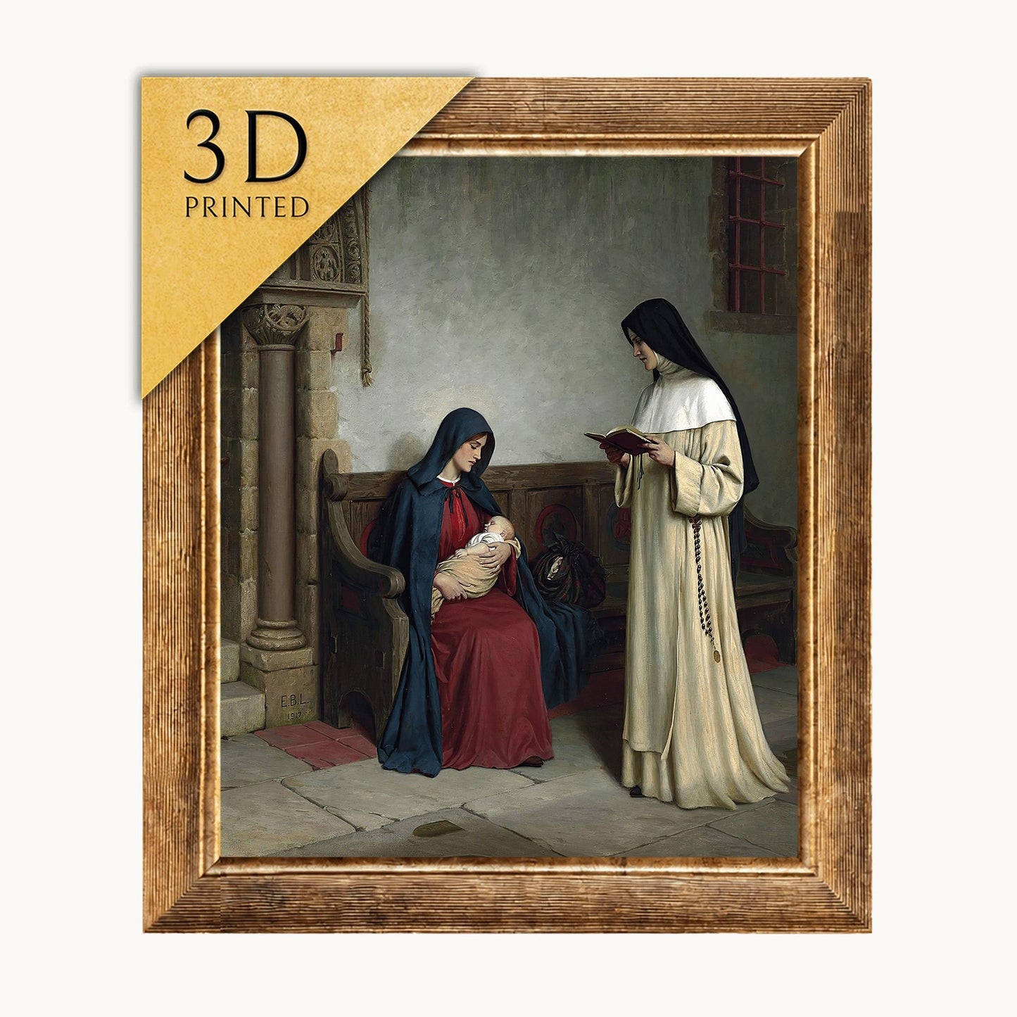 Edmund Blair Leighton "Maternity" 3D Print: Textured Fine Art