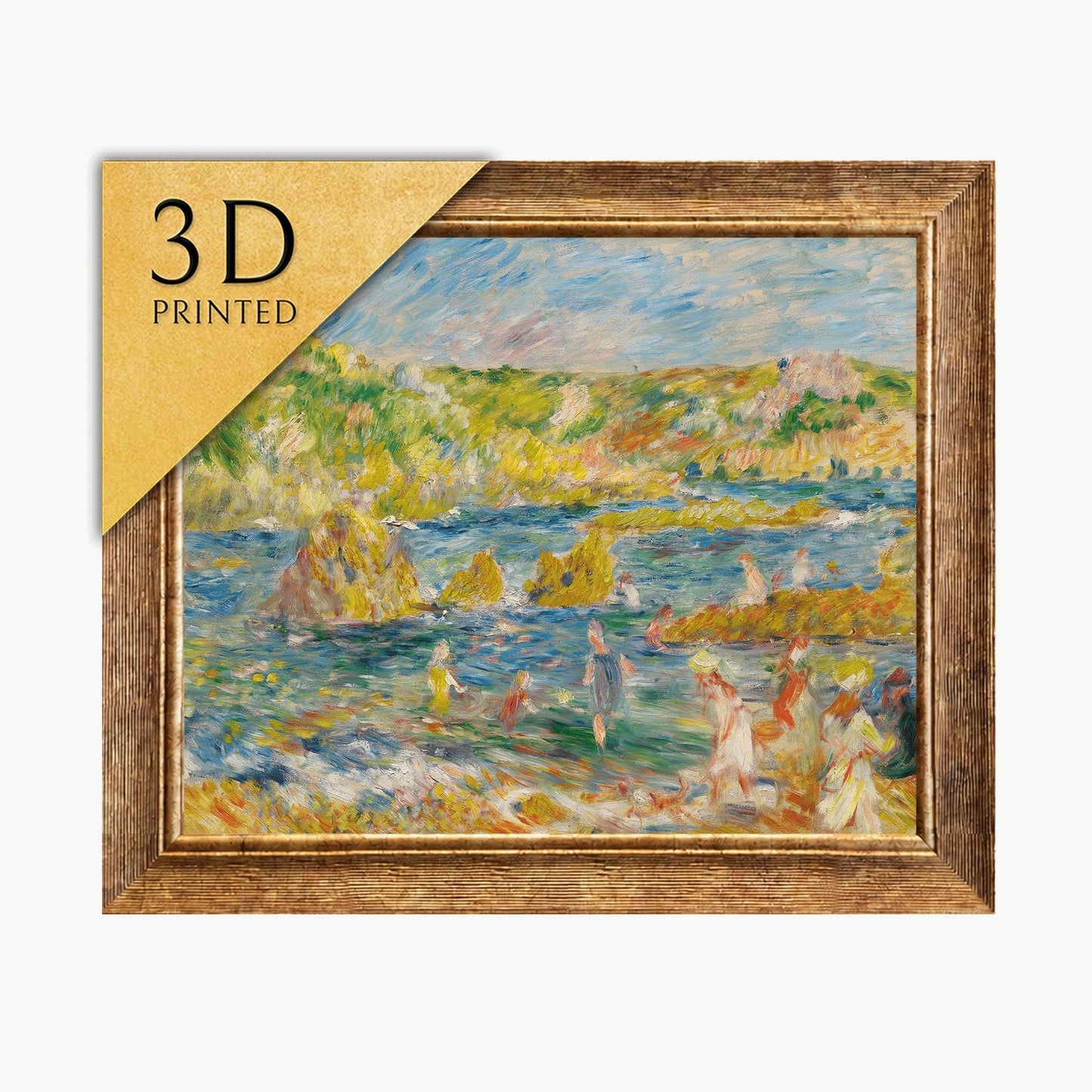 Renoir Rochers de Guernesey Avec: 3D Textured Impressionist Seascape