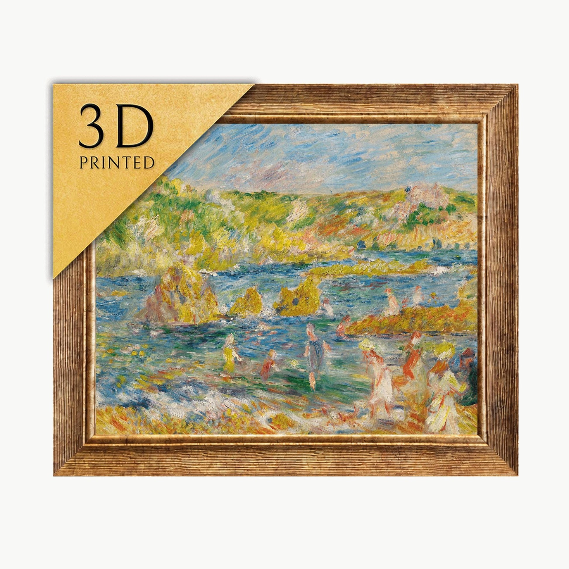 Renoir Rochers de Guernesey Avec: 3D Textured Impressionist Seascape