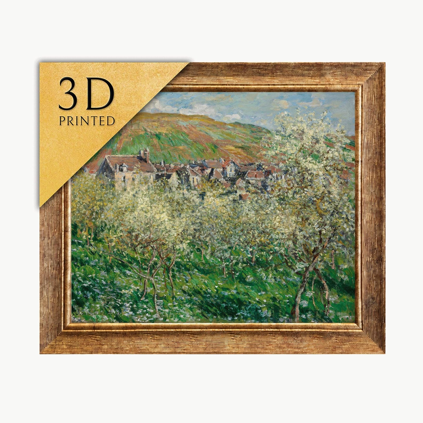 Claude Monet - Plum Trees in Blossom - 3D Textured Print