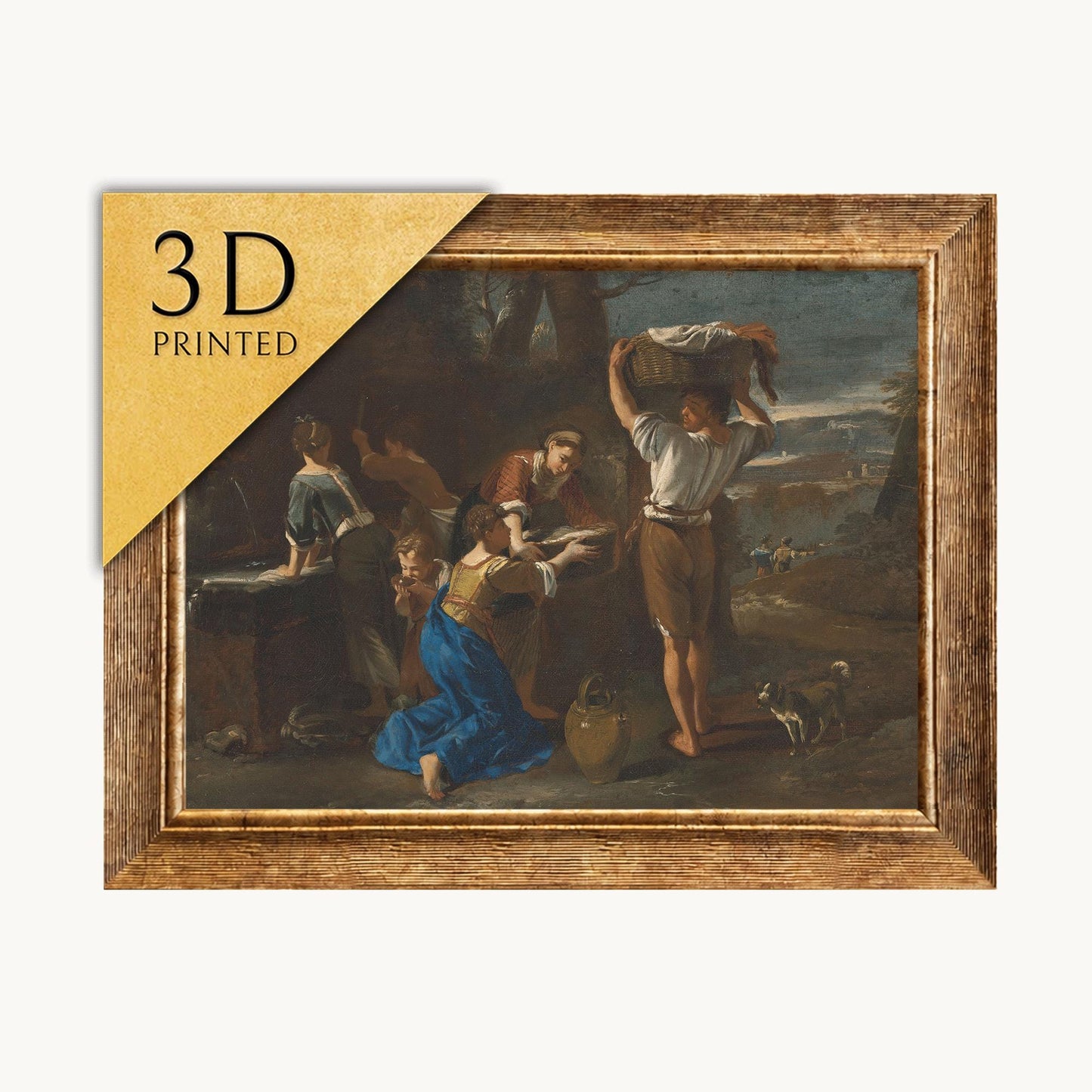 Michelangelo Cerquozzi - Washerwomen at the Well - 3D Textured Print