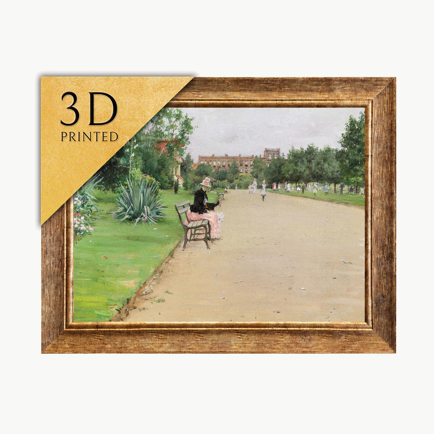 William Merritt: A City Park - 3D Textured Art Print