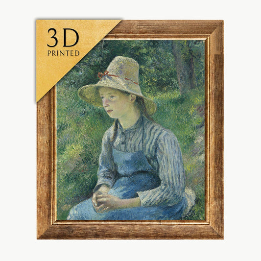 Camille Pissarro's Peasant Girl: 3D Printed Textured Oil Painting