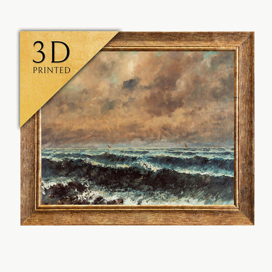 Gustave Courbet Autumn Sea 3D Print: Textured Seascape Art