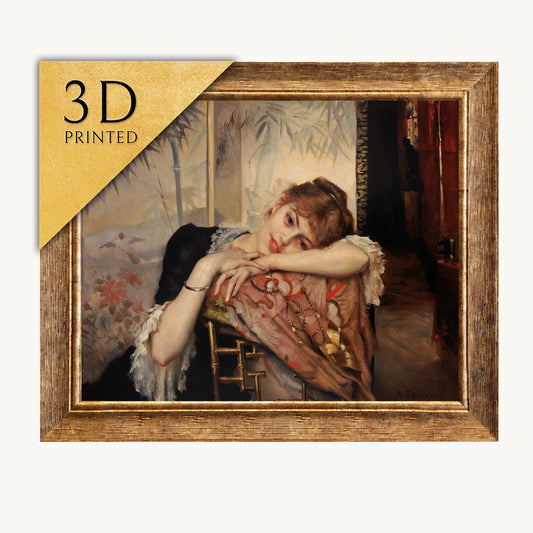 Albert Edelfelt 'The Parisienne' 3D Print: Textured Oil Painting Reproduction
