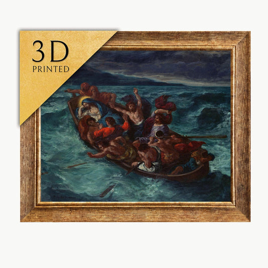 Christ Asleep by Delacroix: 3D Printed Textured Oil Painting