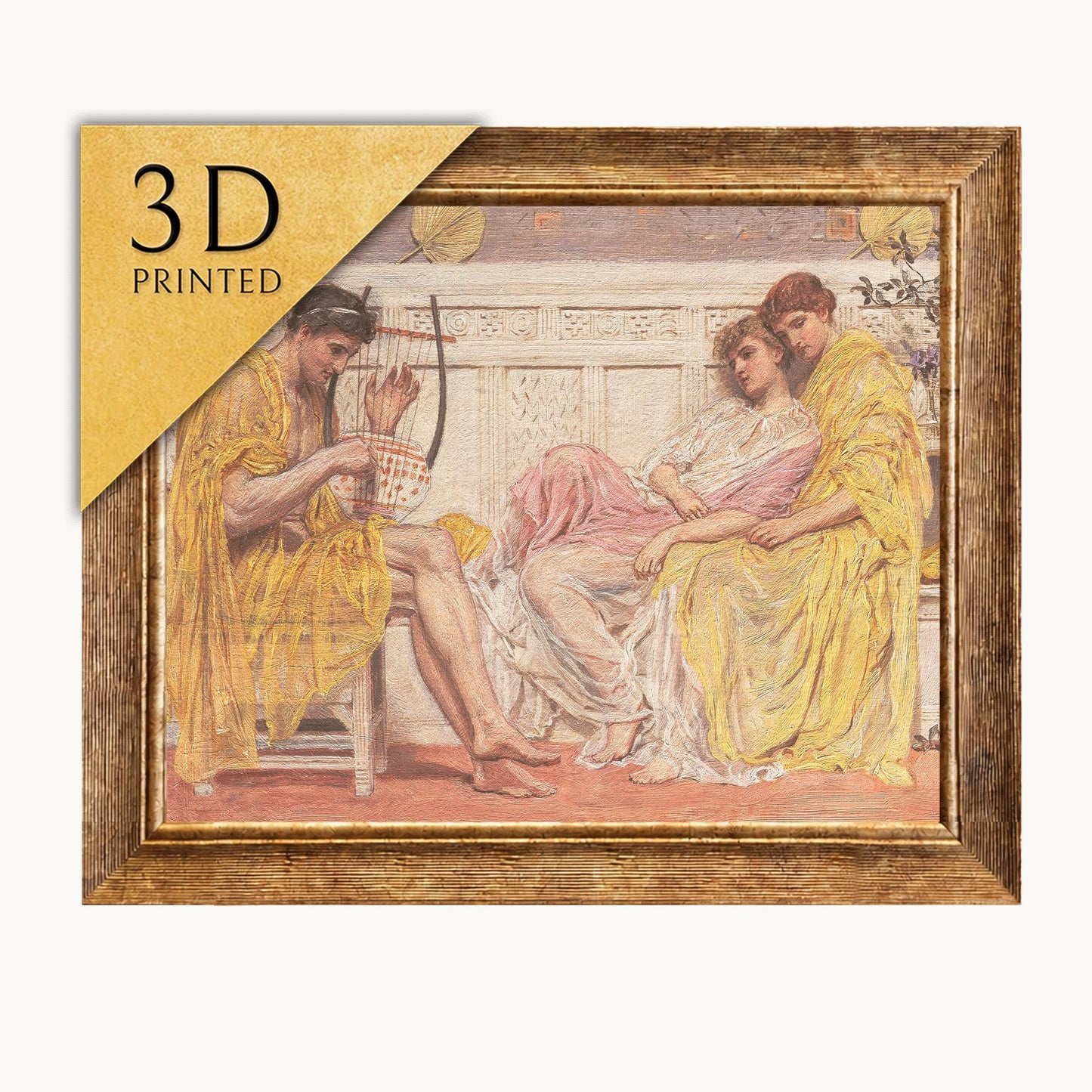 Albert Joseph Moore Print: 3D Textured Musician Oil Painting Reproduction