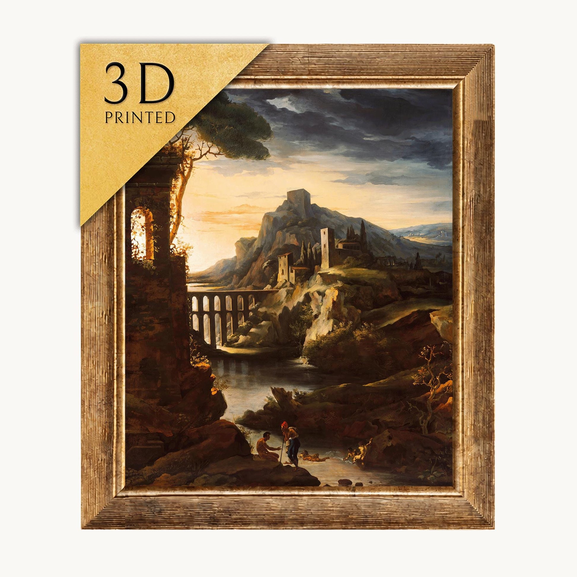 Théodore Géricault Evening Landscape: 3D Textured Art Print