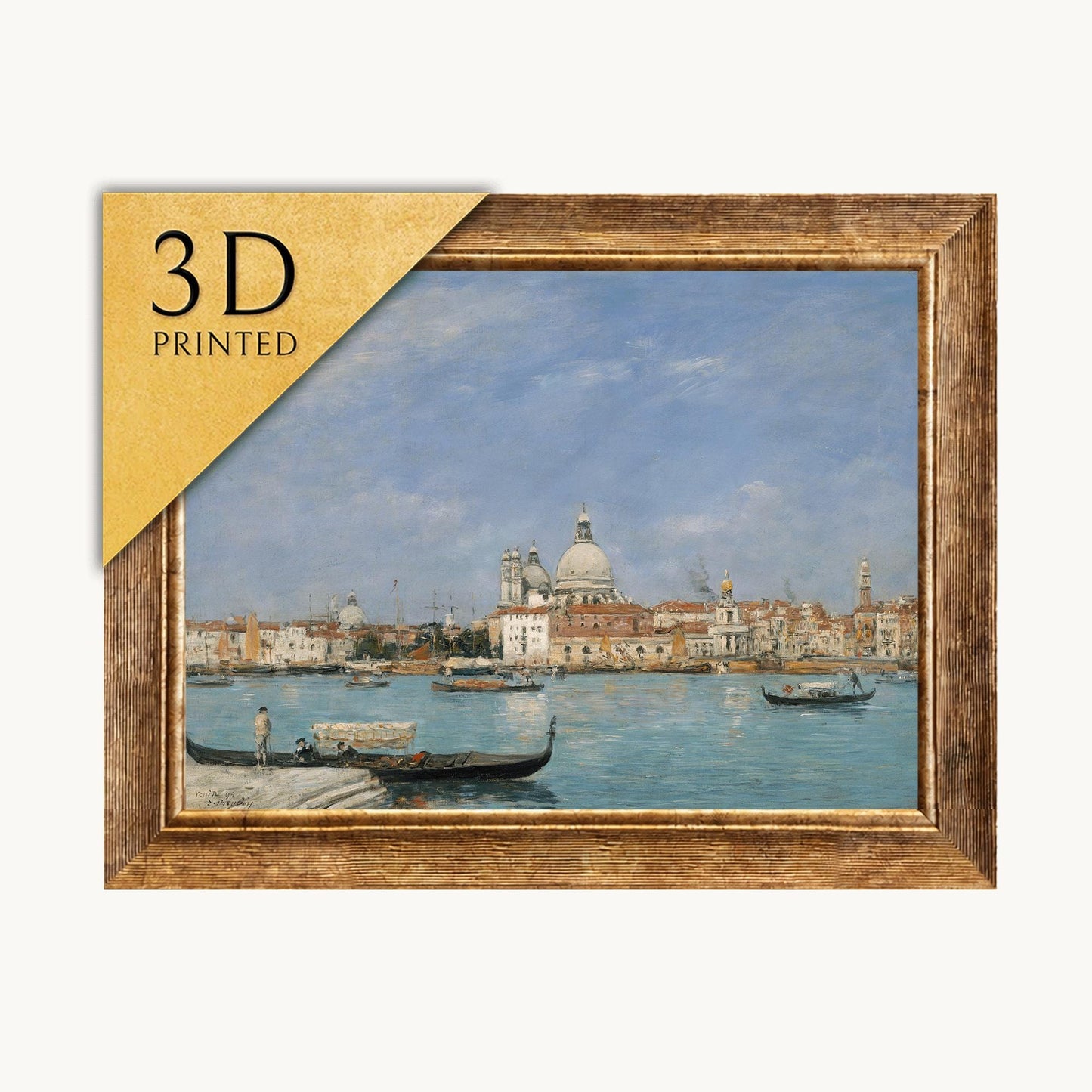 Venice Painting: Santa Maria della Salute by Eugene Boudin, 3D Printed Texture