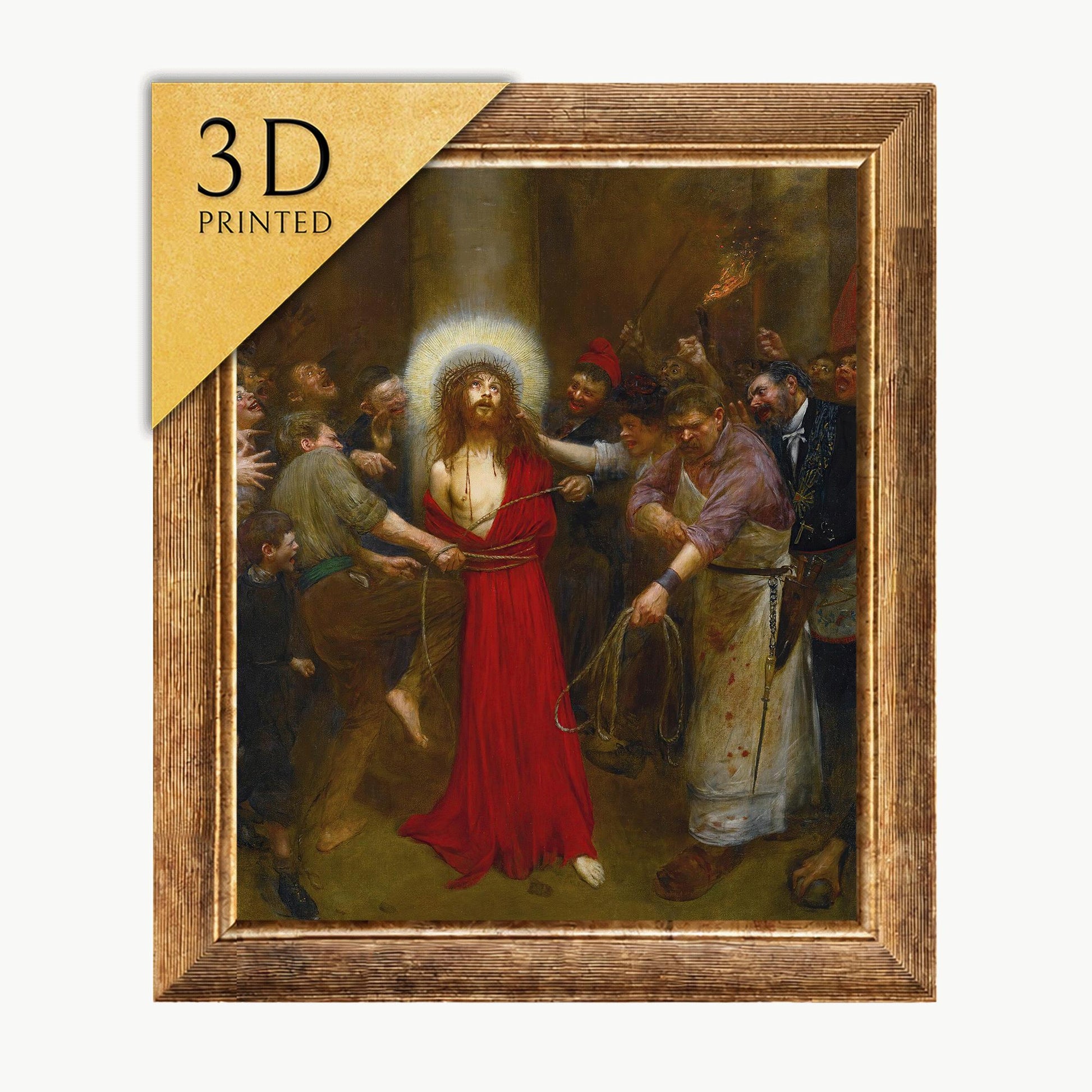 Jean Beraud 'Christ Lie A La Colonne' 3D Print: Textured Religious Art