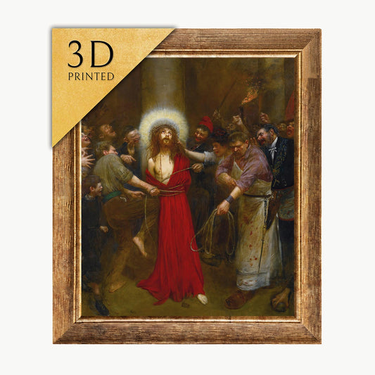Jean Beraud 'Christ Lie A La Colonne' 3D Print: Textured Religious Art