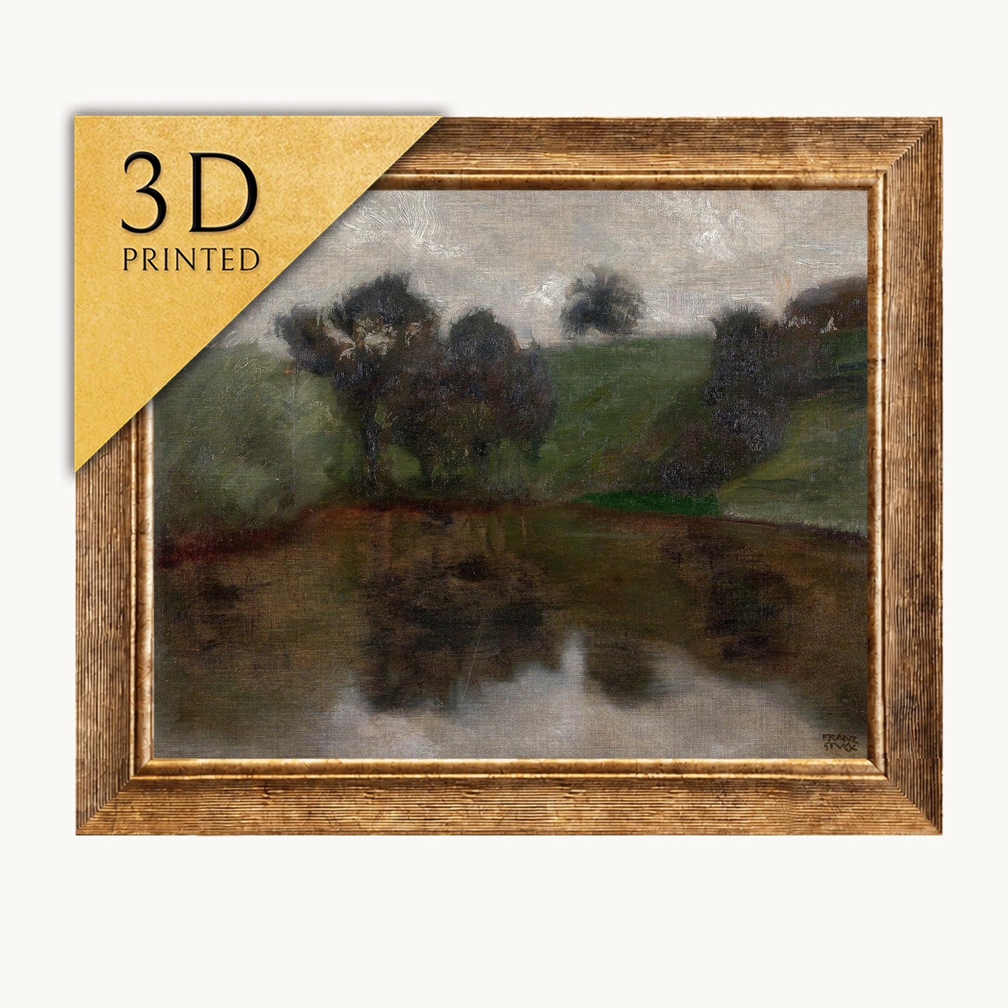 Franz von Stuck Landscape: 3D Printed Textured Art