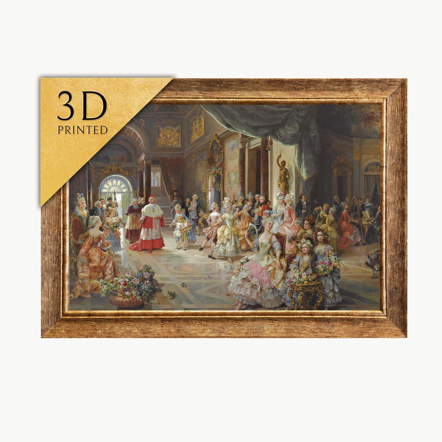 La Fete 3D Print by Cesare Auguste Detti: Textured Oil Painting Reproduction