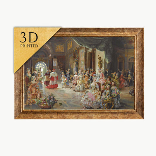 La Fete 3D Print by Cesare Auguste Detti: Textured Oil Painting Reproduction