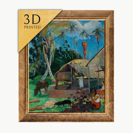 Paul Gauguin 'The Black Pigs' 3D Print: Textured Oil Painting Replica