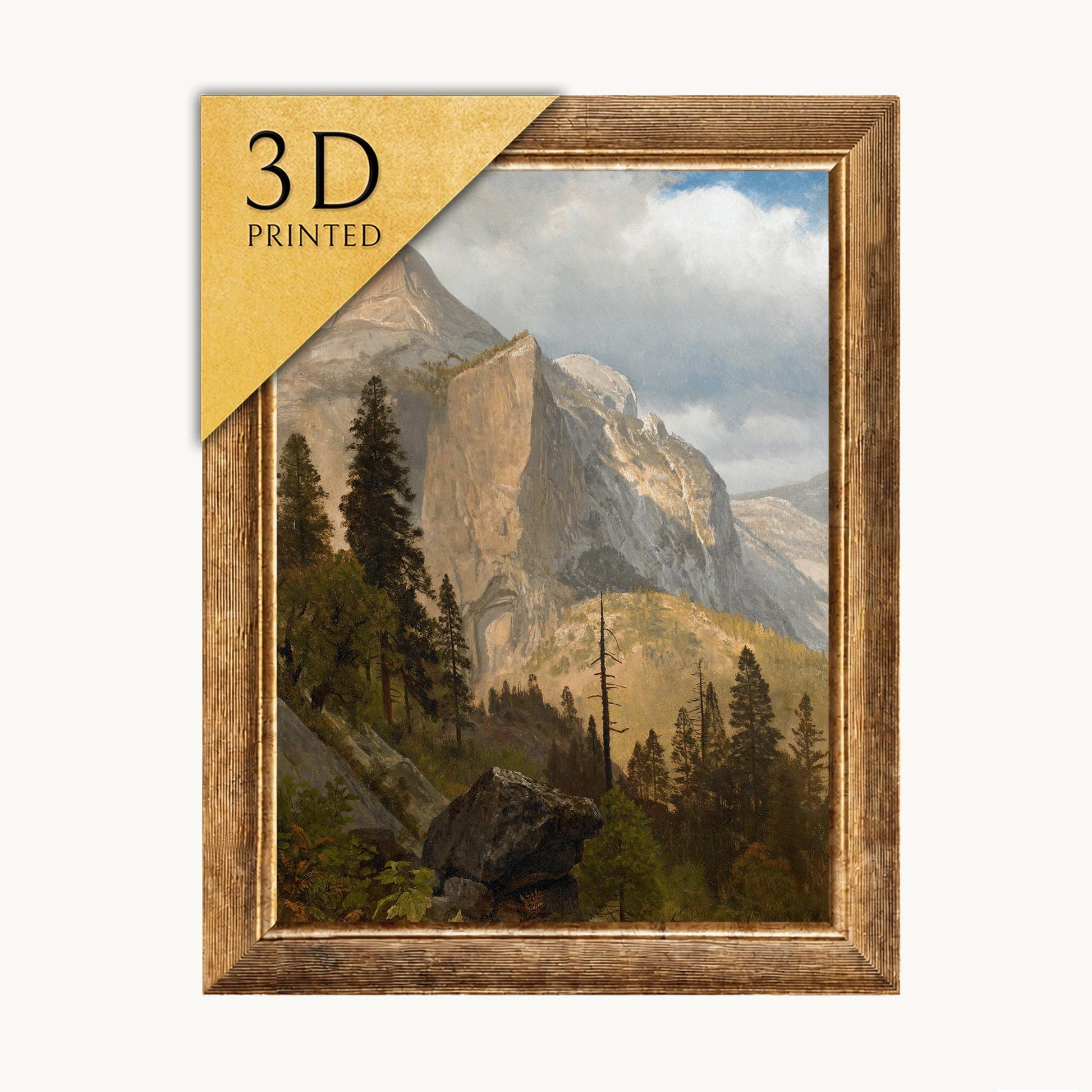 Yosemite Valley 3D Print by Albert Bierstadt: Textured Oil Painting Replica
