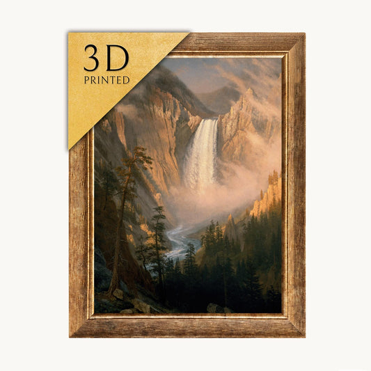Yellowstone Falls by Bierstadt: 3D Textured Print