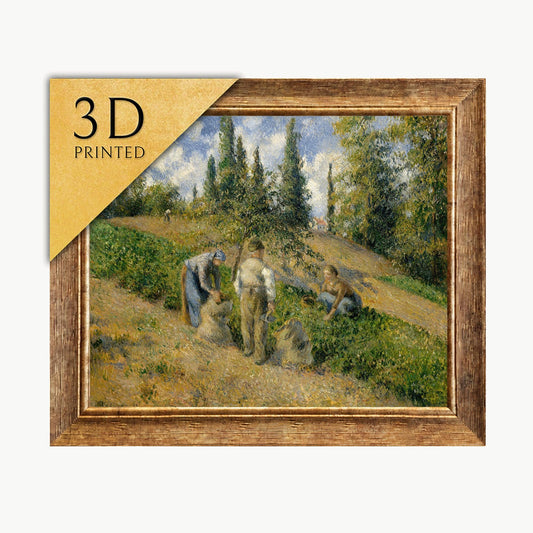 Camille Pissarro Print: The Harvest, Pontoise - 3D Textured Art