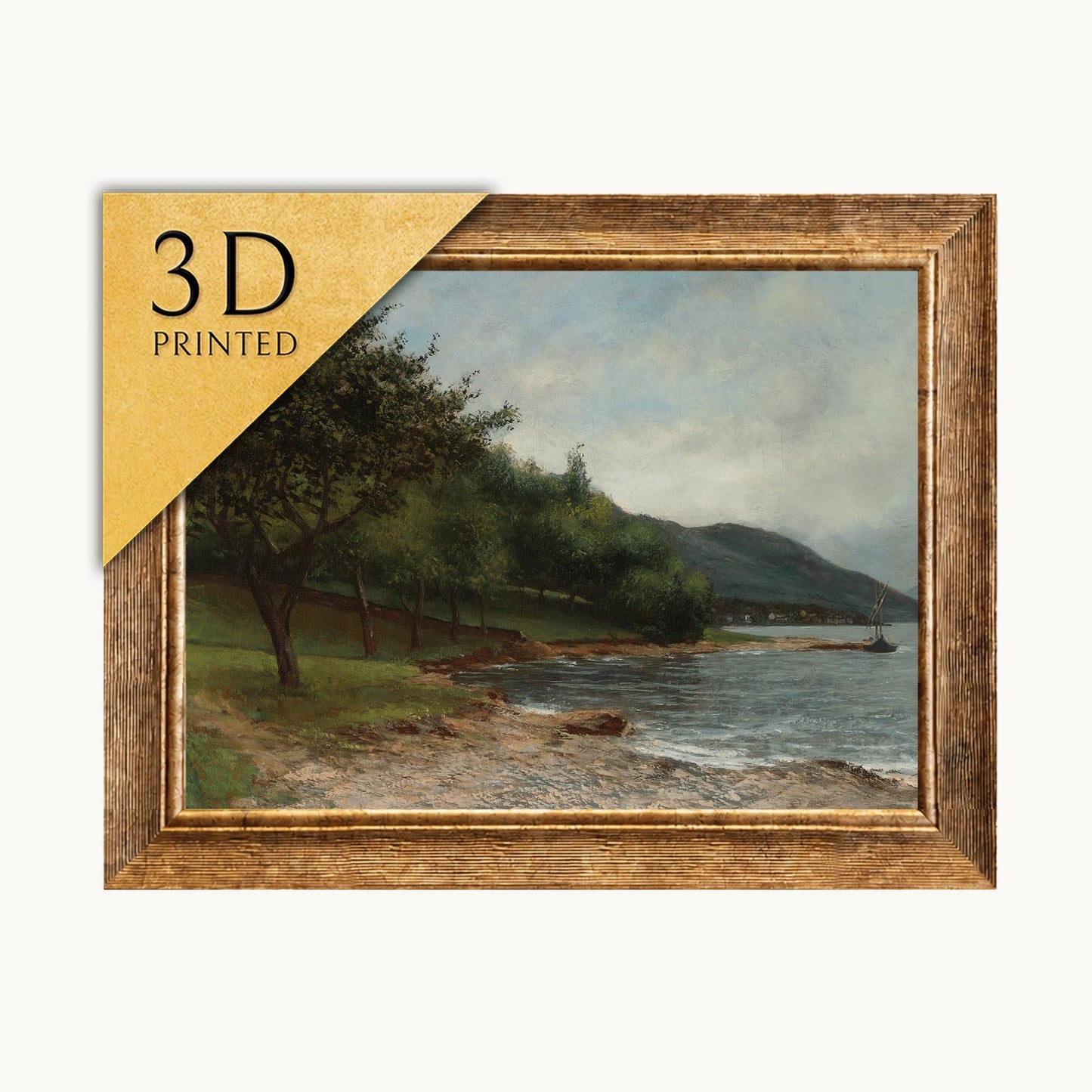 Gustave Courbet - Rive Du Lac: 3D Textured Oil Painting Print