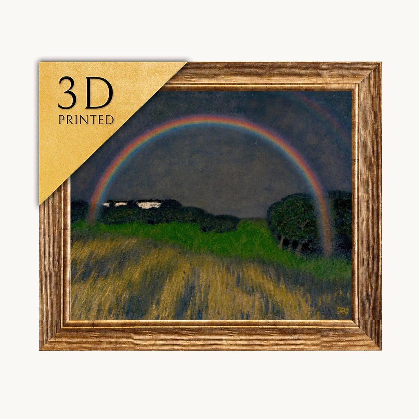 Franz Von Stuck Rainbow Landscape: 3D Printed Textured Art