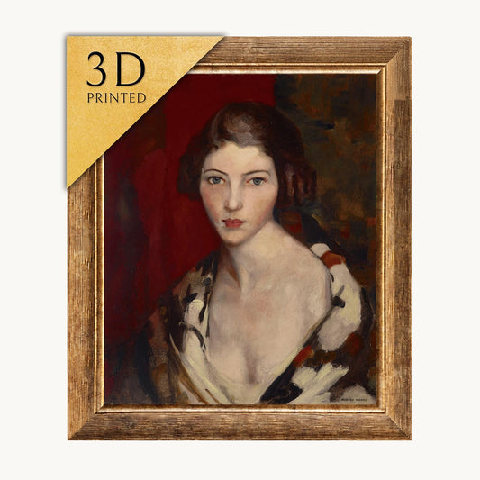 Robert Henri "Helen" 3D Print: Textured Brushstrokes, Realistic Oil Painting