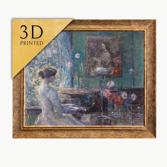 Childe Hassam 'Improvisation' 3D Textured Print: Realistic Oil Painting Reproduction