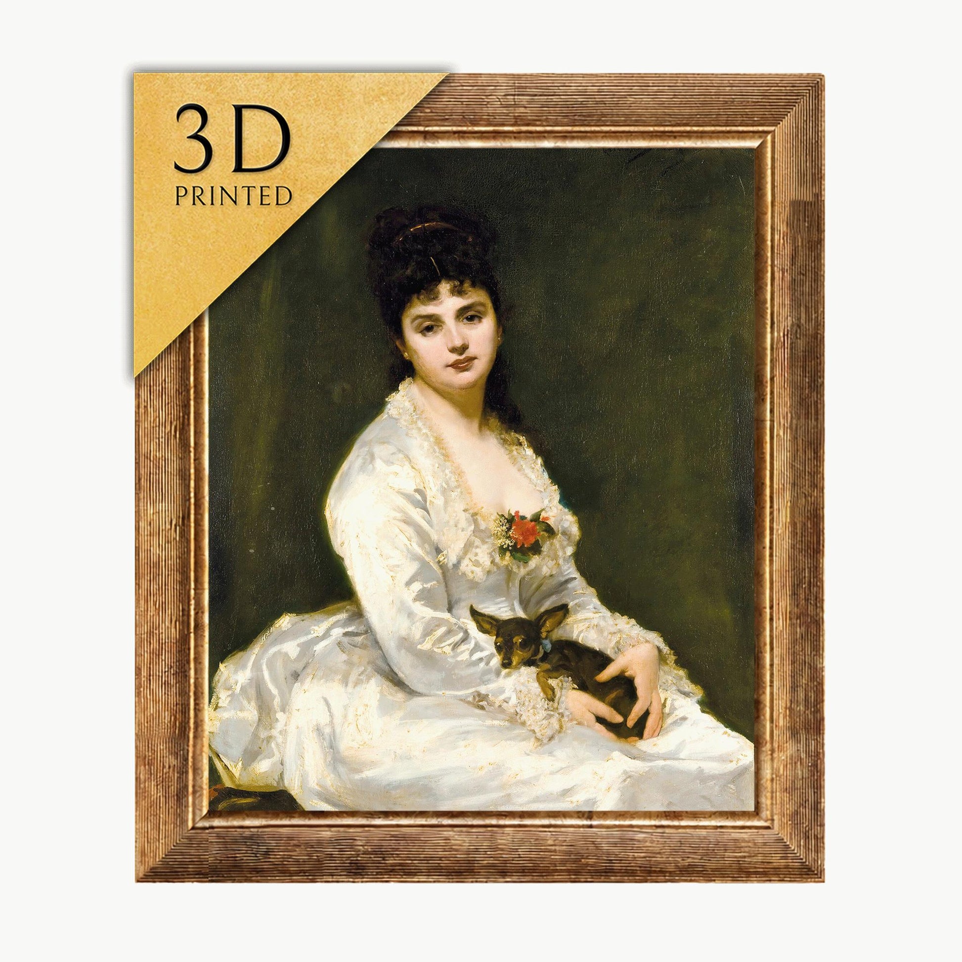 Mrs Henri Fouquier Portrait by Carolus Duran: 3D Textured Print