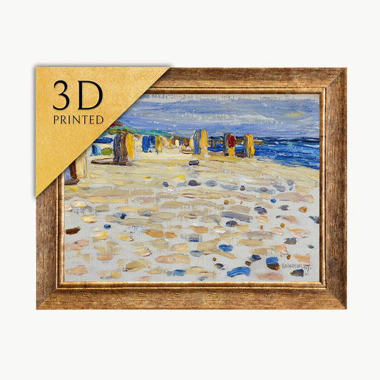 Kandinsky Holland Strandkörbe 3D Print: Textured Beach Scene Art