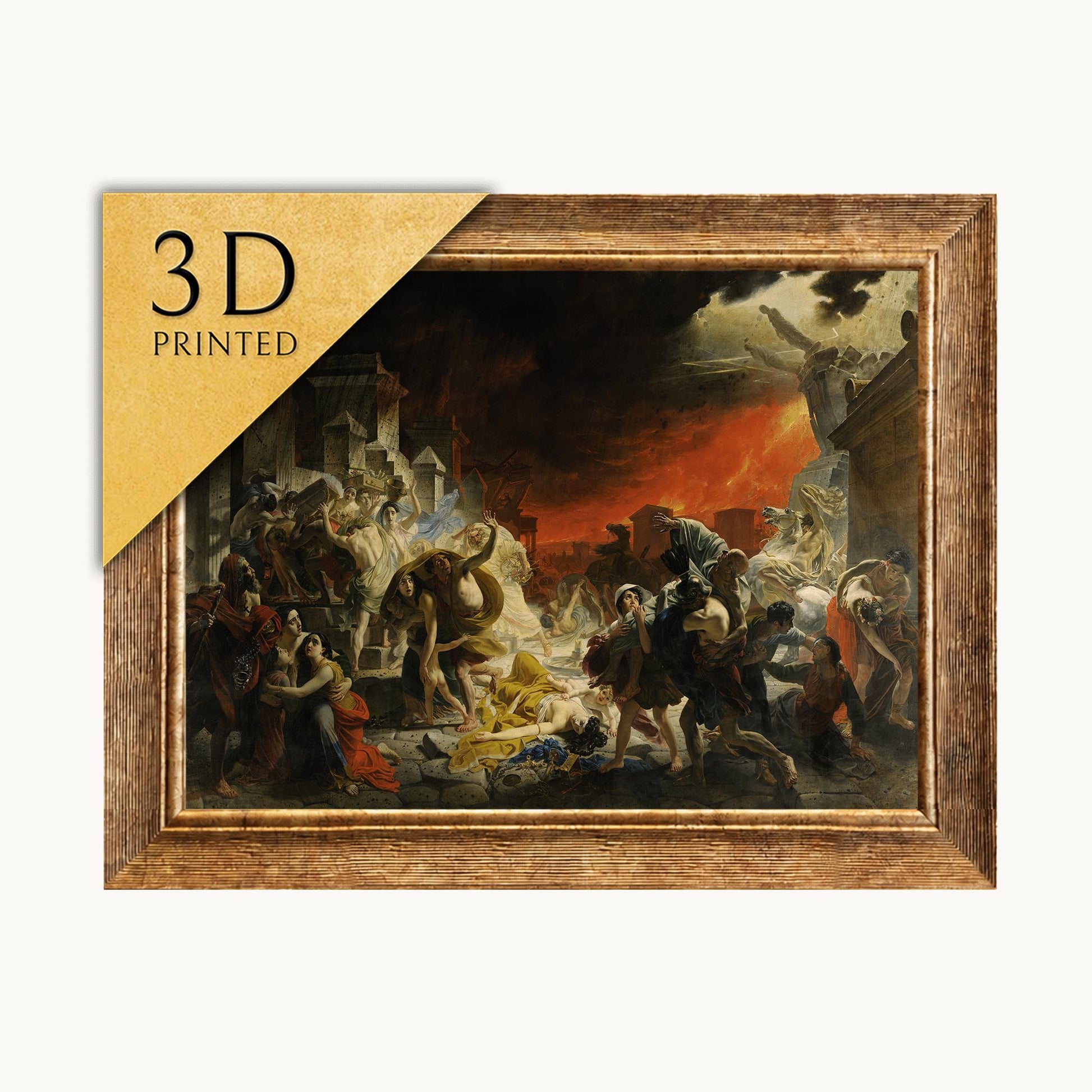 The Last Day of Pompeii 3D Print: Karl Brullov Textured Painting