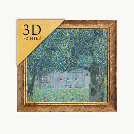 Gustav Klimt Farmhouse Print: 3D Textured Oil Painting Reproduction