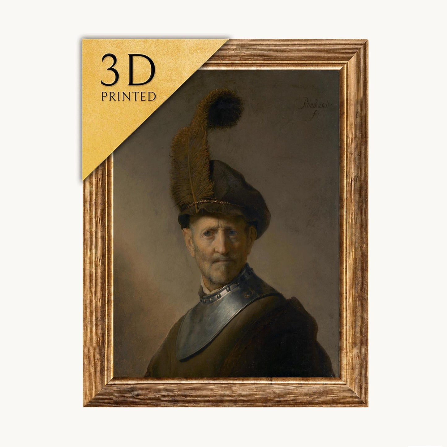 Rembrandt - An Old Man in Military Costume: 3D Textured Print
