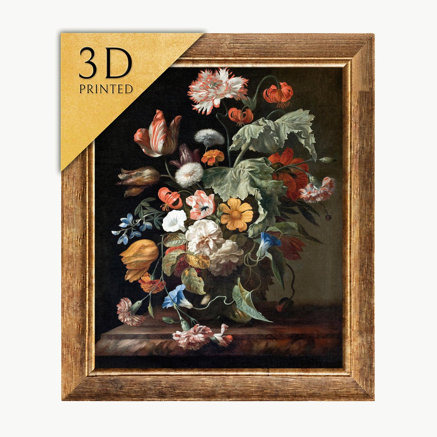 Rachel Ruysch Flowers Still Life: Textured 3D Print