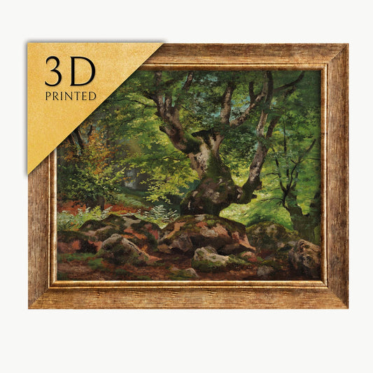 Gustave Courbet 'Closed Woods' 3D Print: Textured Oil Painting Reproduction