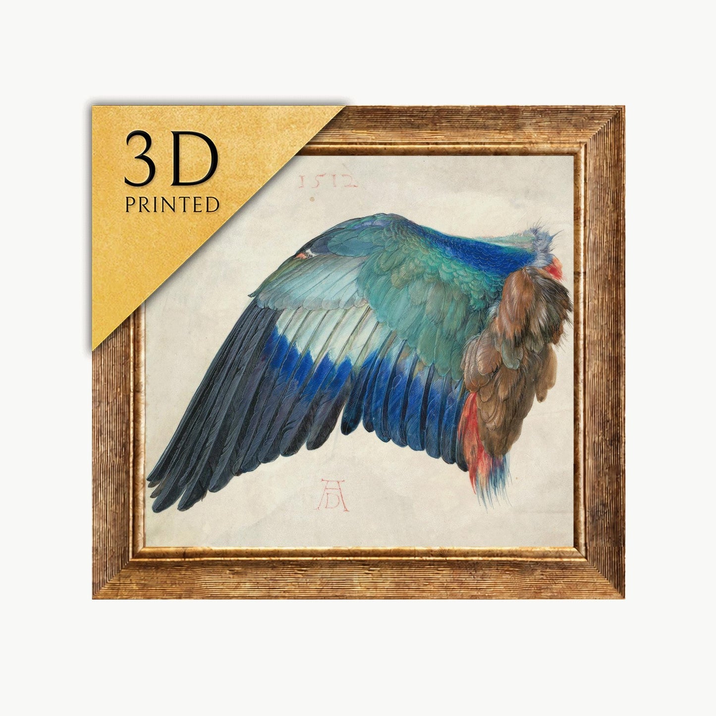Albrecht Dürer Dead Blue Roller 3D Print, Textured Art Reproduction