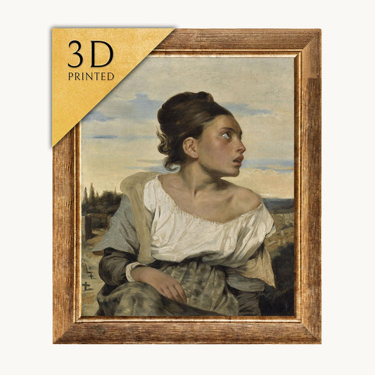 Delacroix 'Orphan Girl' 3D Print: Textured Oil Painting Reproduction