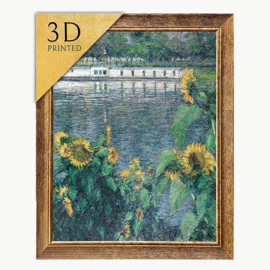 Gustave Caillebotte Sunflowers Along The Seine: 3D Textured Print