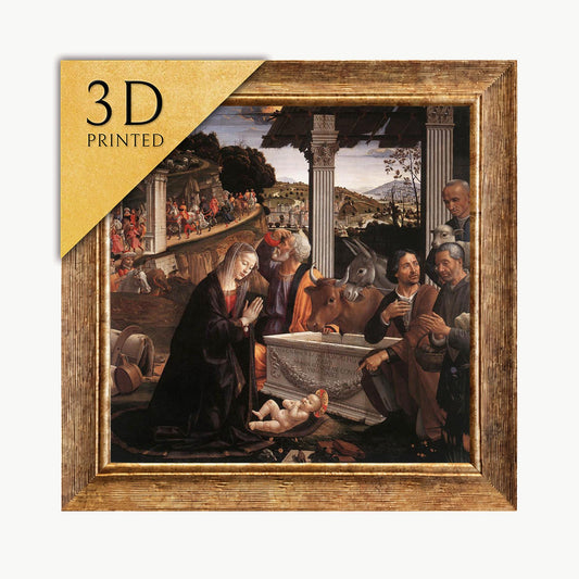 Adoration of the Shepherds 3D Print: Cappella Sassetti Textured Oil Painting