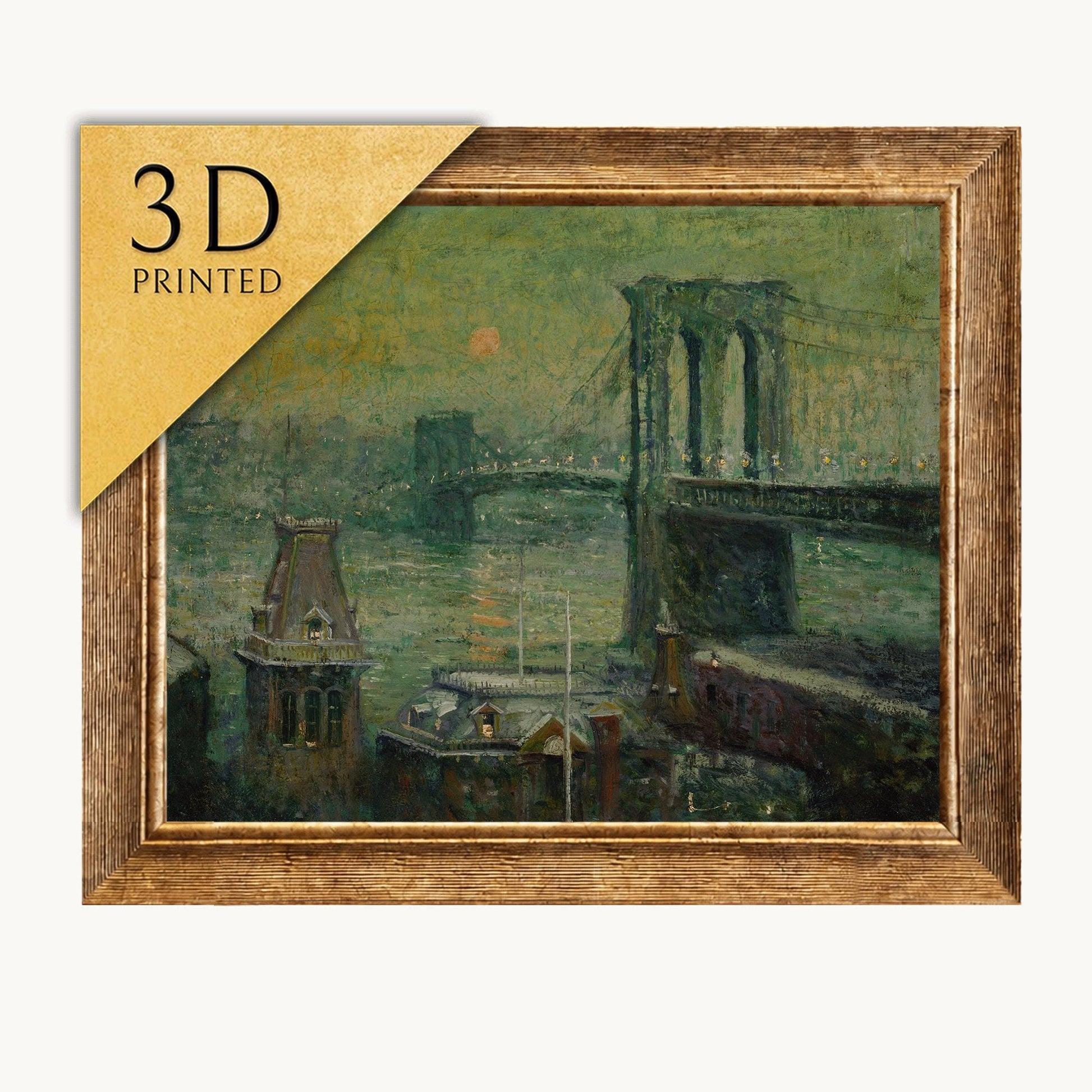Ernest Lawson Brooklyn Bridge 3D Textured Print: Museum Art Reproduction