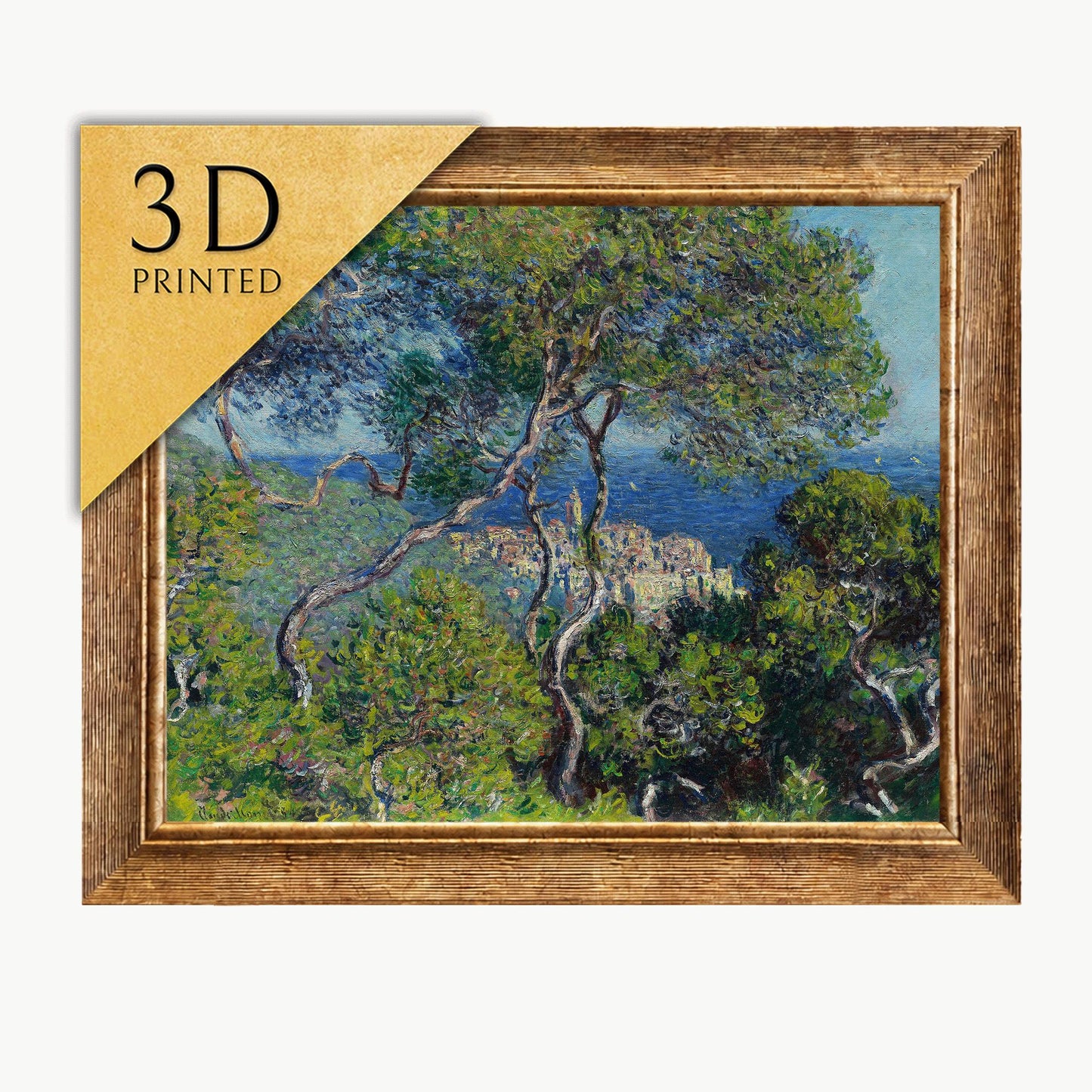 Claude Monet Bordighera 3D Print: Textured Impressionist Art