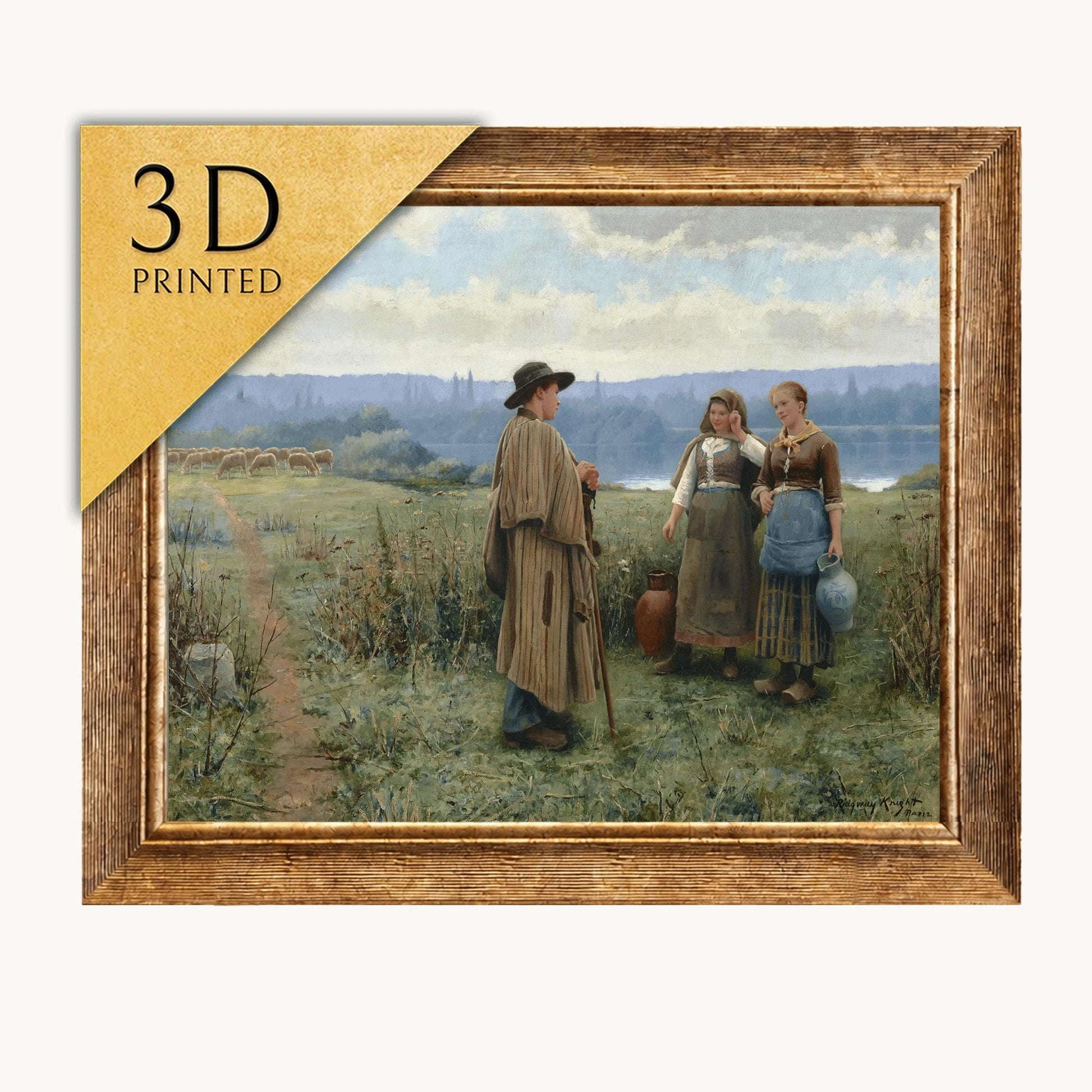 Daniel Ridgway Knight Painting: 3D Textured Print