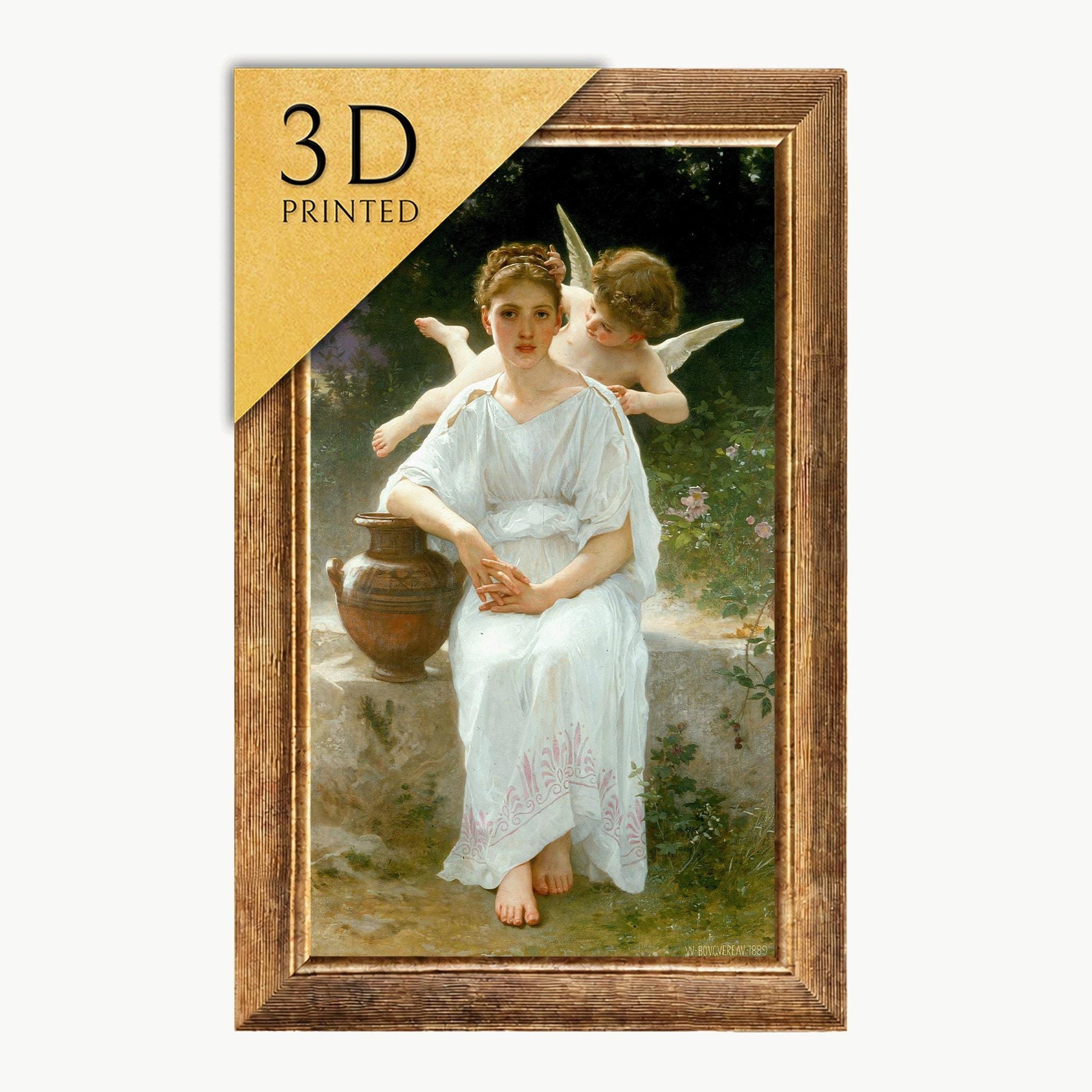 William Bouguereau: Whisperings of Love - 3D Textured Print