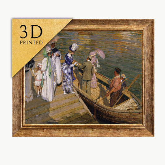 E Phillips Fox 'The Ferry' 3D Textured Print: Impressionist Art