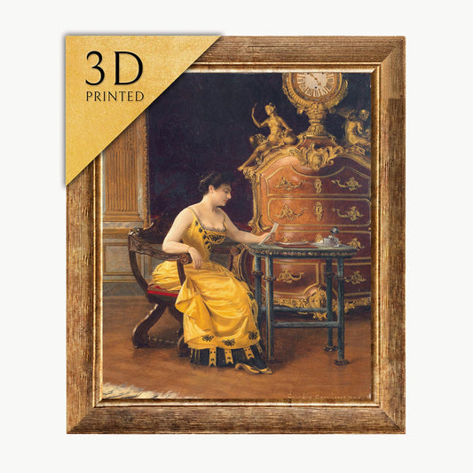 3D Printed 'The Letter' Art: Georges Croegaert Textured Oil Painting Reproduction