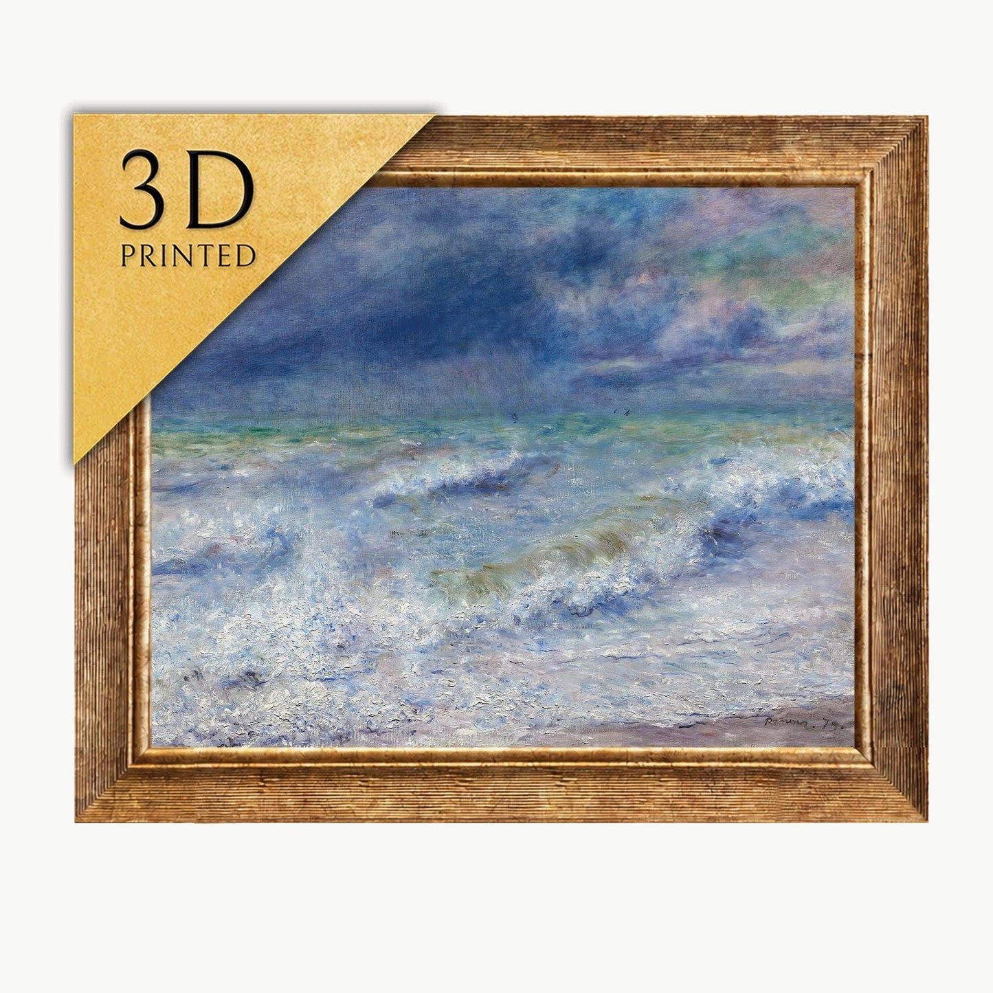Renoir Seascape: 3D Textured Print - Looks Like Original Oil Painting
