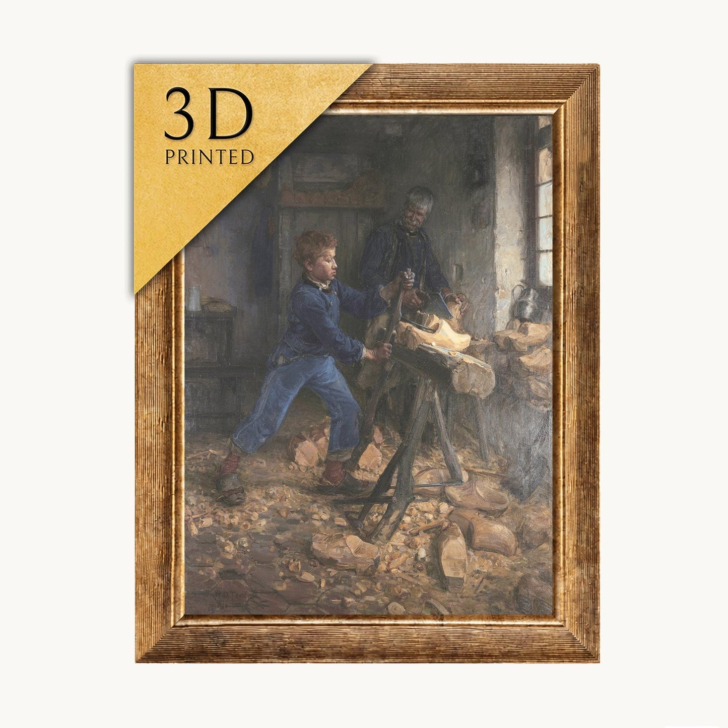 The Whistling Boy 3D Print: Frank Duveneck Textured Oil Painting Replica