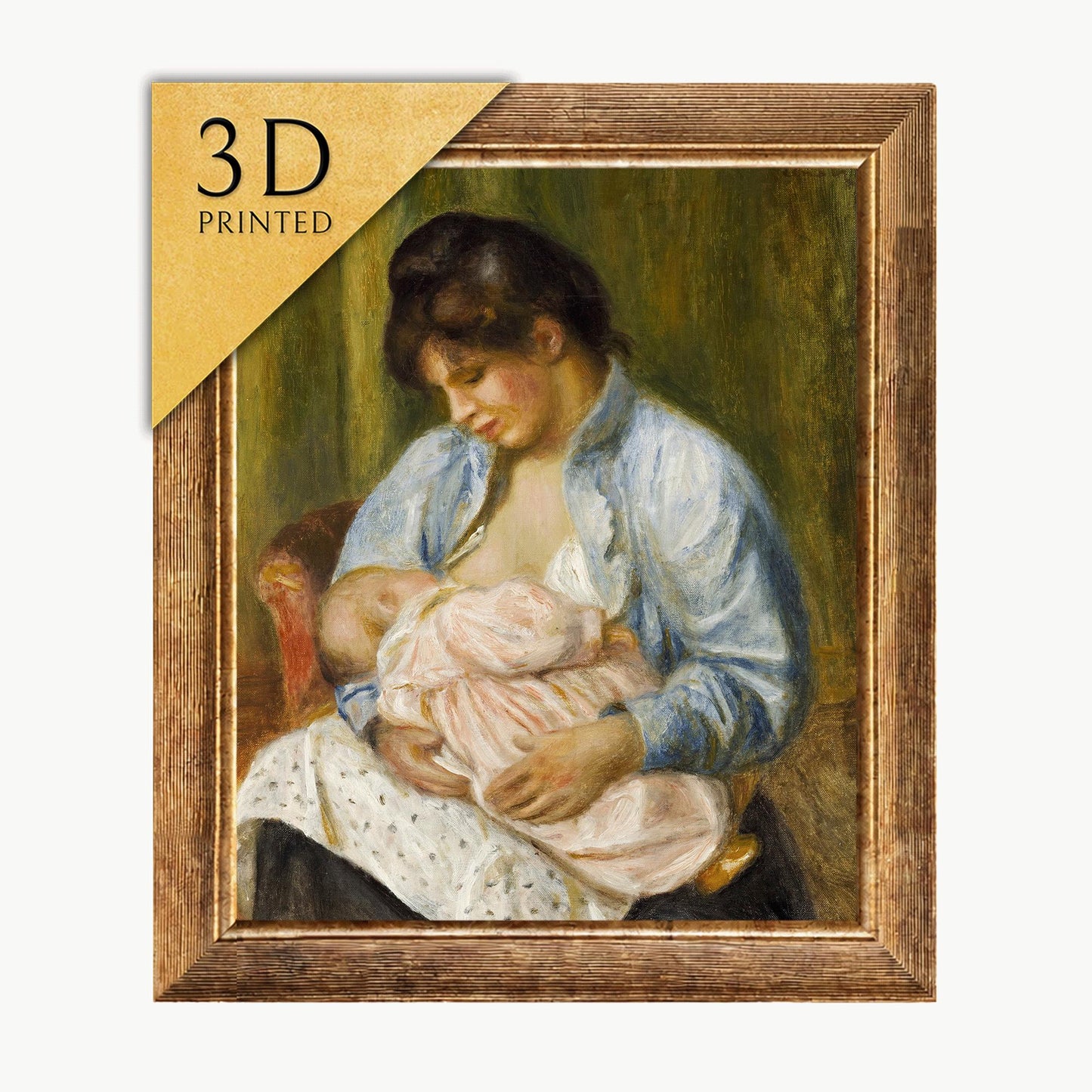 Renoir - Woman Nursing Child - 3D Printed Textured Oil Painting