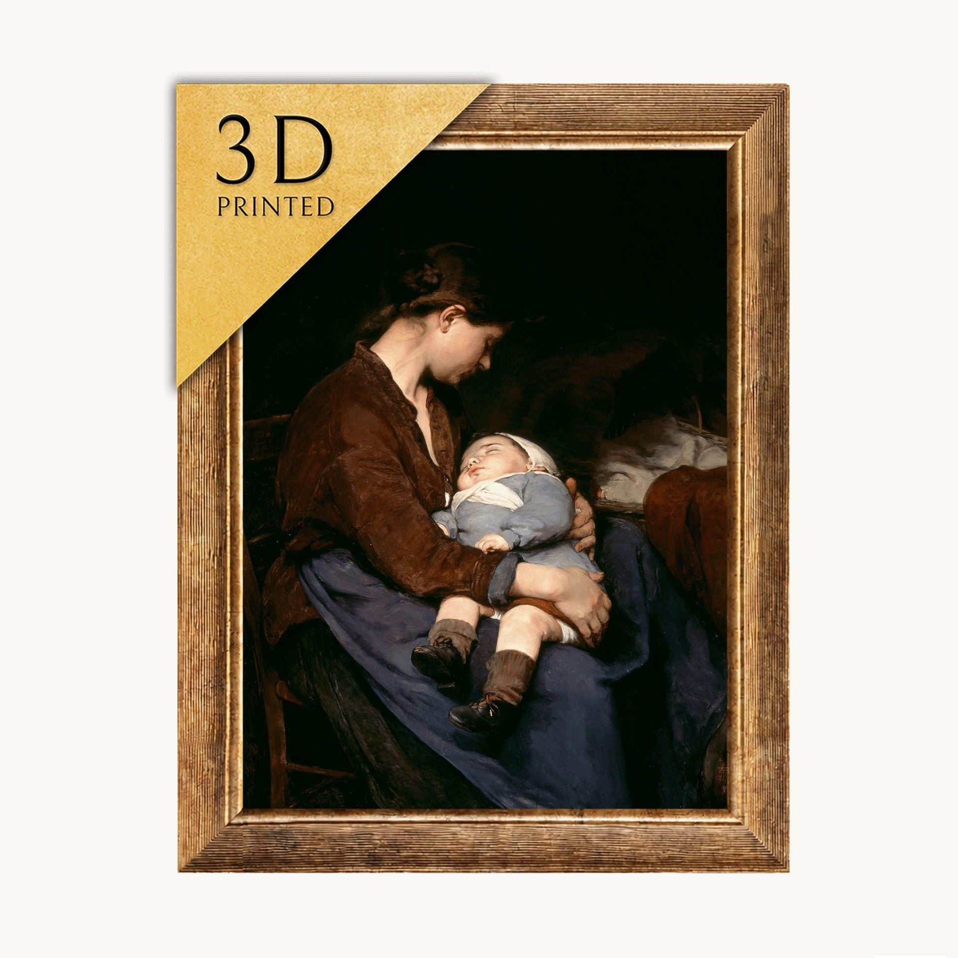 Elizabeth Nourse "A Mother" 3D Textured Print: Looks Like Original Oil Painting