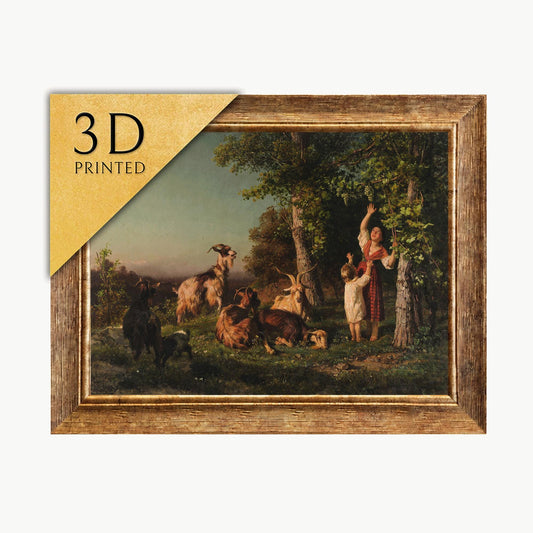 Filippo Palizzi "Tramonto" 3D Print: Textured Oil Painting Reproduction