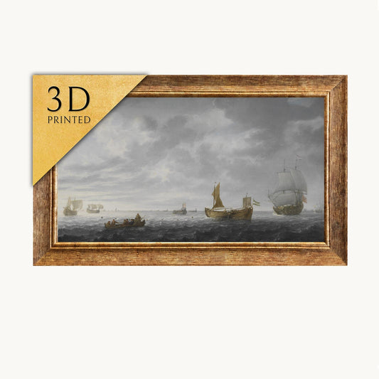 Simon de Vlieger Dutch Seascape, 3D Textured Print