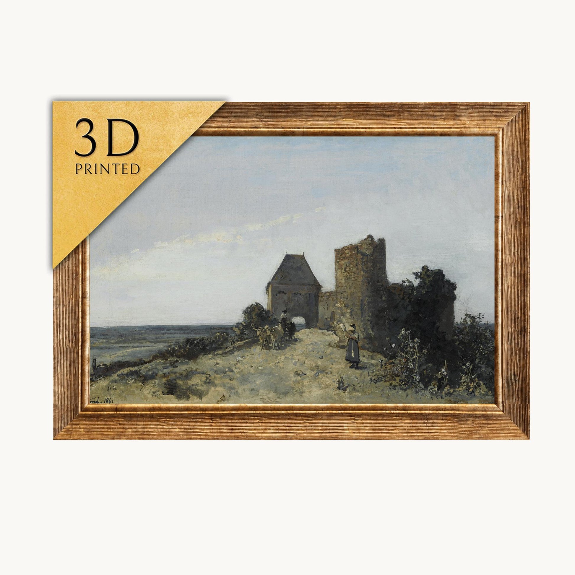 Johan Jongkind Rosemont Castle Print: 3D Textured Art